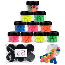 12 Pieces Beauticom 30G/30ML Clear Plastic Refillable Jars with Black Round Lids