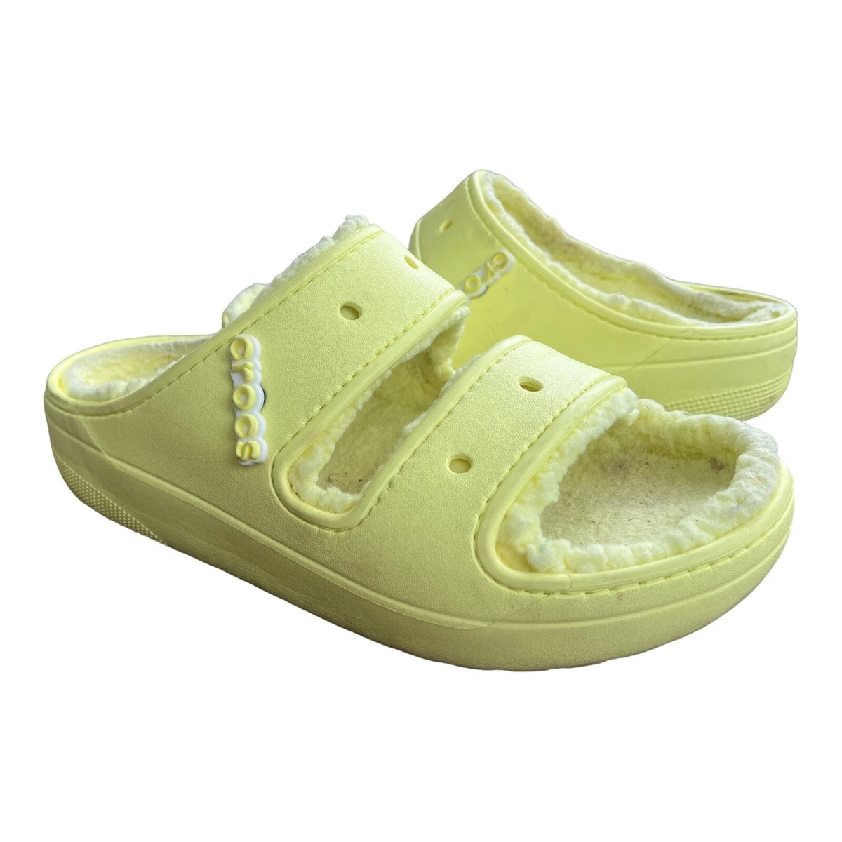 Crocs store fur slides