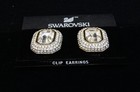 Swarovski Crystal Rectangular Octagon Gold Tone Clip On Earrings — photo 4