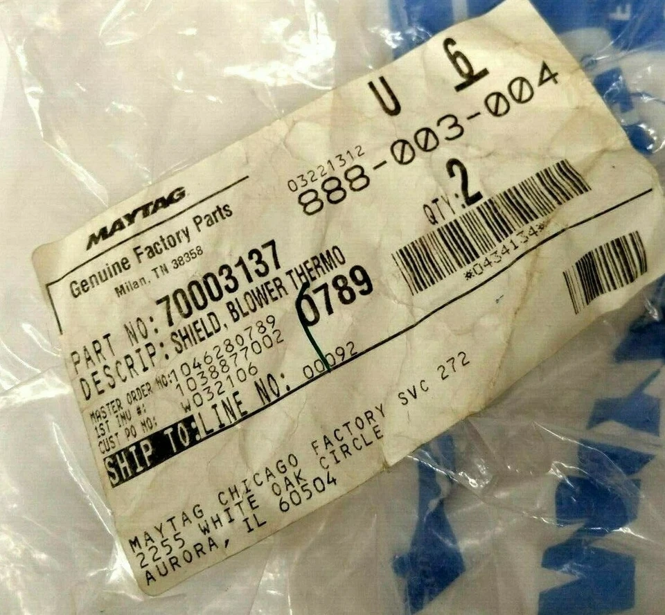 Protetor termostato soprador para Maytag 70003137 (lote de 2) - Imagem 2 de 2