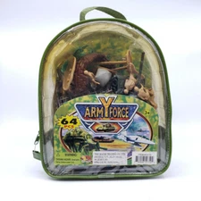 Toy Major Trading Army Force Soldier Play Set Backpack Green 64 PCS Toy Figures