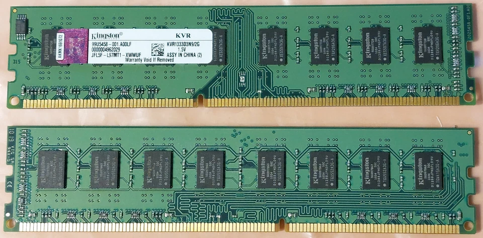 DDR3 SDRAM Arbeitspeicher 2GB Riegel Kingston ValueRAM KVR1333D3N9/2G 240Pin