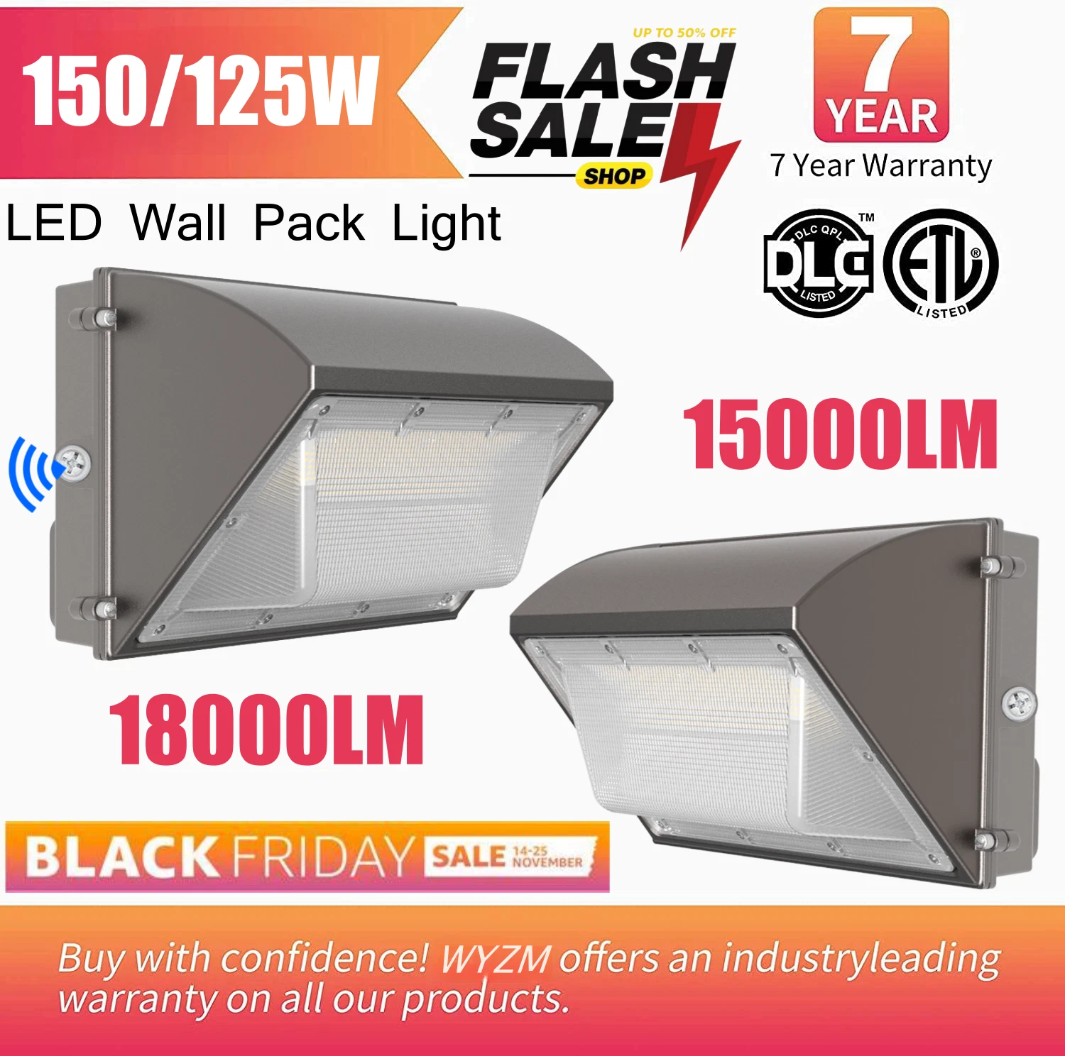 LED WALL PACK Lights Commercial DUSK TO DAWN Outdoor Area Security Lighting