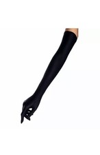 Dreamhigh Women'S Evening Party Gloves 21 " Long Black / White Satin Finger Glov