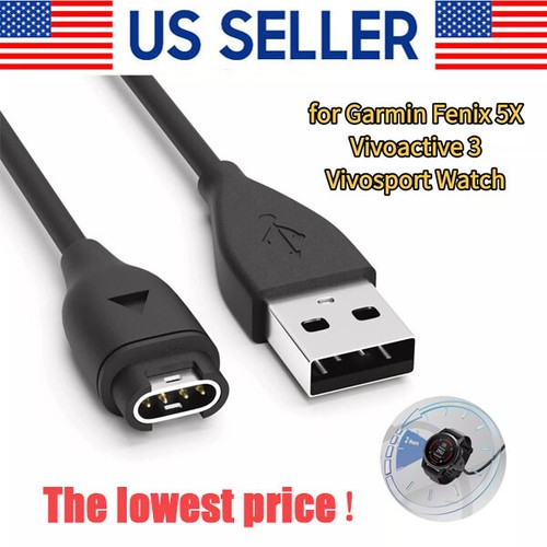 USB Charger for Garmin Vivoactive 3 Fenix 5/5S/5X Vivosport Charging Cable Cord