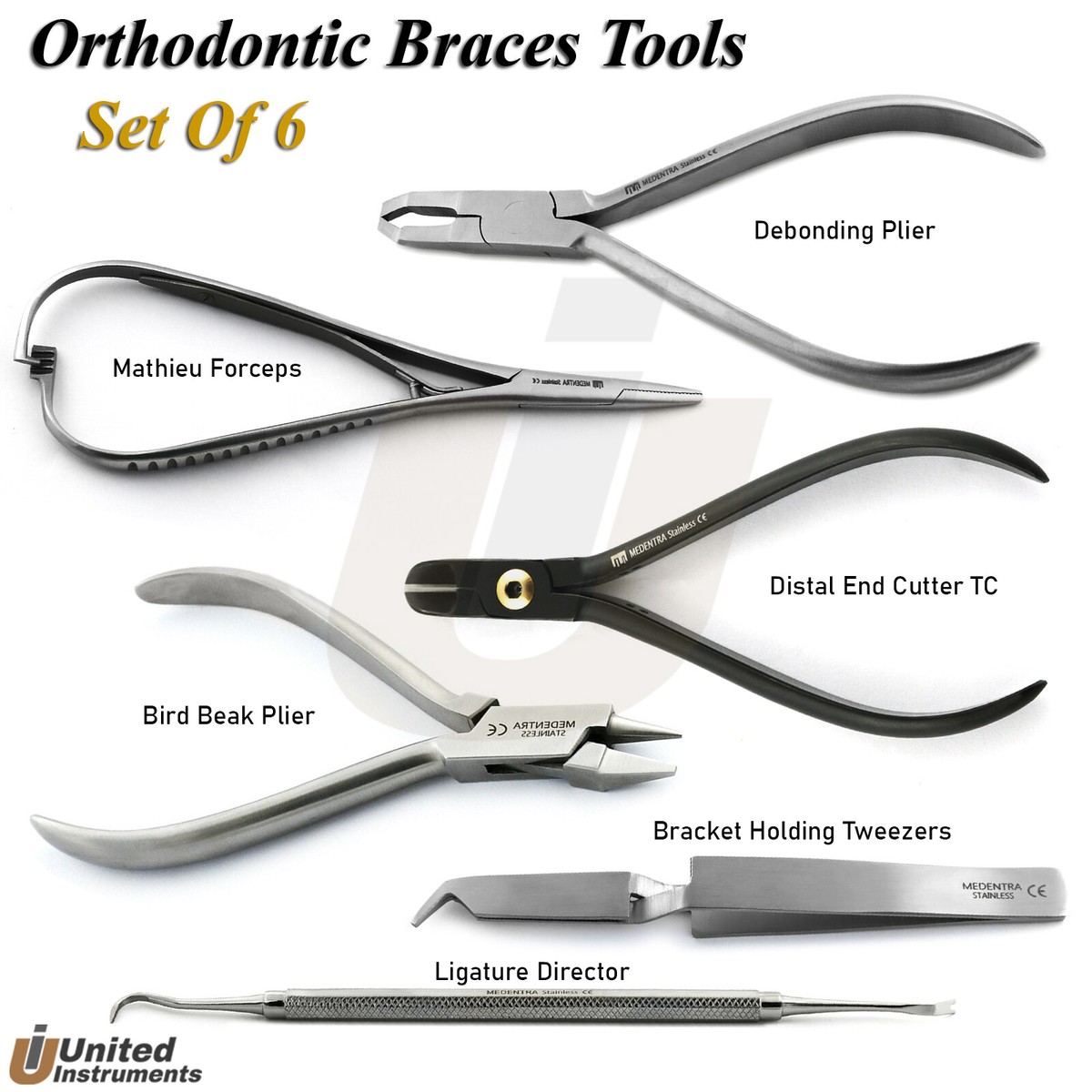 KIT ORTODONZIA TRONCHESINI Per Legature E Fili Spingibande Dentale Pinza Mathieu EUR 98,99 - IT