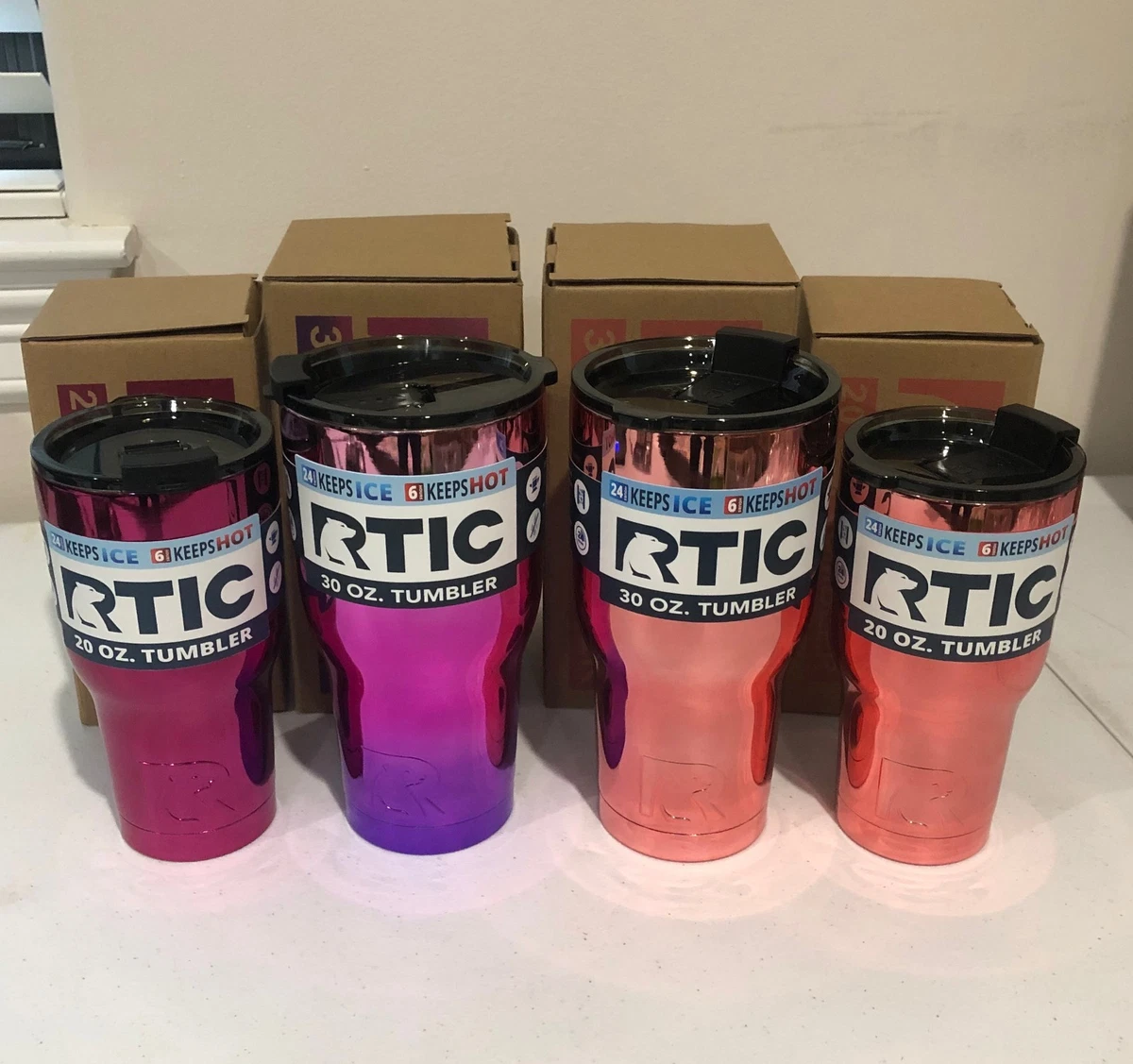 RTIC Hot Bright Pink Tumbler Valentines Day Special Color 30oz Stainless  Steel