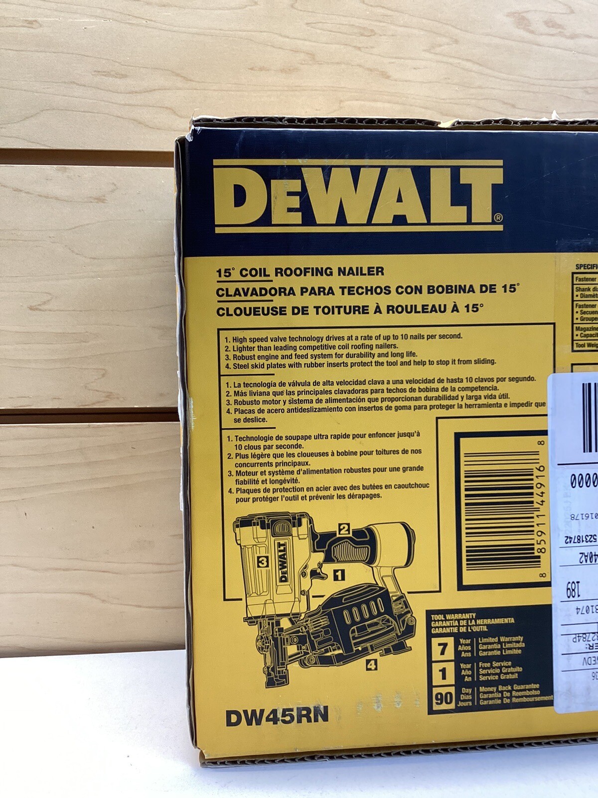 DEWALT DW45RN 15 degree Coil Roofing Nailer New Sealed eBay