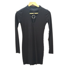 $59.50 Material Girl juniors rib-knit cutout bodycon dress in black, XL