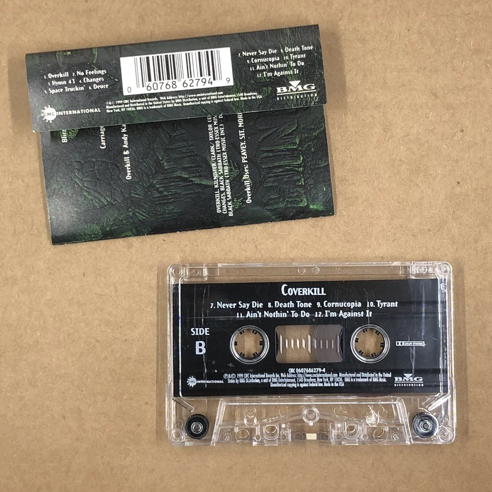 OVERKILL Cassette Tape 90s Metal Thrash COVERKILL METALLICA SABBATH RARE FIND! - Image 4 of 4