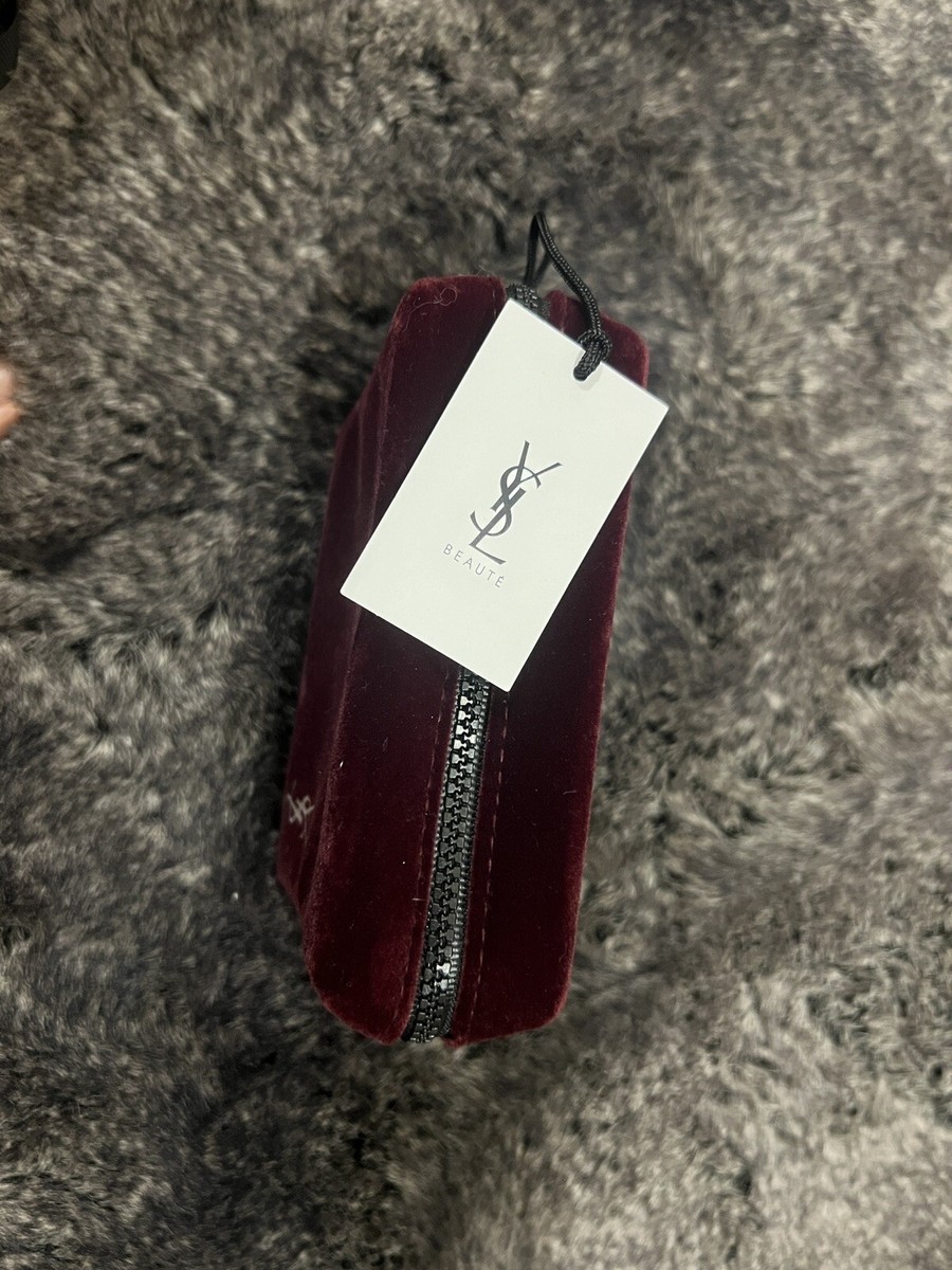 Yves Saint Laurent Beaute YSL Burgundy Red Makeup cosmetic Bag