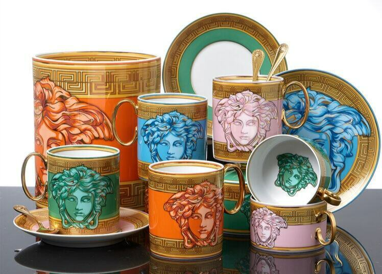 Versace Rosenthal Medusa Amplified Set 8 Pcs (4 Mugs,4 Plates)