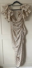 Ladies Pretty Little Thing PLT Spotted Polka Dot Race Ascot Occasion Dress Uk 10