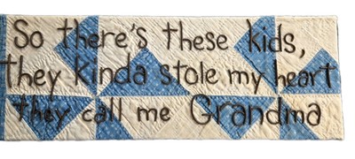 Antique/Vintage/Rustic Quilted Grandma Handmade Hanging Sign 6'' X 14'' Nice 
