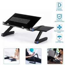 Adjustable Laptop Cooling Holes Stand Portable Desk Folding Computer Table Tray