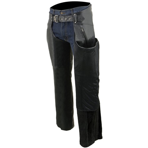 Milwaukee Leather Chaps for Men's Black Leather Dual Side Thigh Zipper Close - Bild 6 von 62