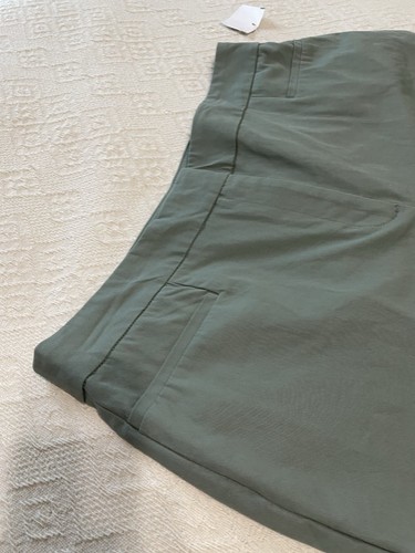Ann Taylor soft green straight leg crop pants, zip, stretch cotton, 16 - Picture 4 of 6