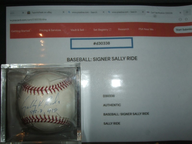 Sally Ride Autographed Baseball PSA/DNA/COA #D30338 NM/MT (2 Missions Inscribed)