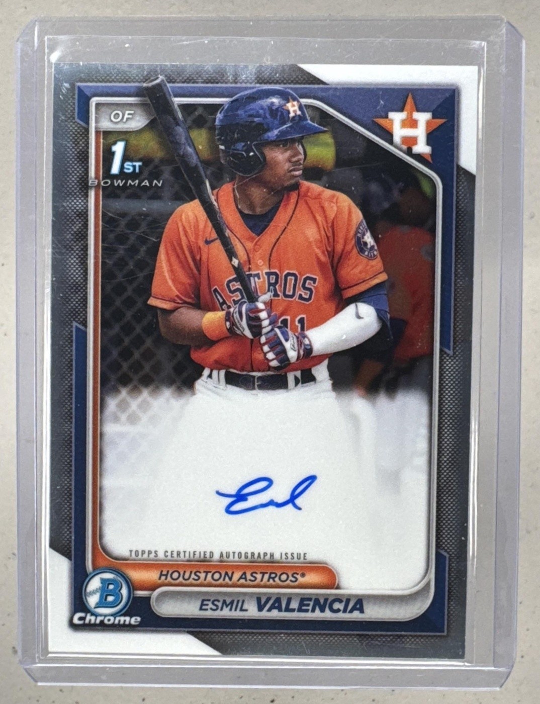 Esmil Valencia 2024 Bowman #CPA-EVI Chrome Auto Rookie 1st RC