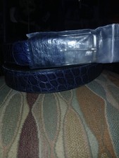 New Men s MEZLAN Black Alligator Belt Size 34 made in Spain style 7907/35