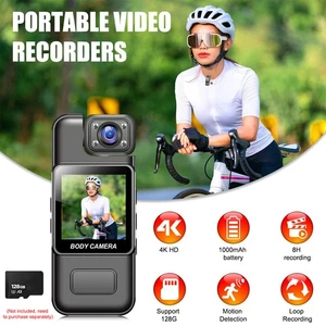 WiFi 4K Camera Camcorder 1080P Body Police Cam With Audio Video DVR IR Night Cam