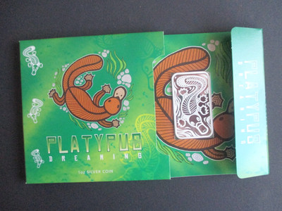 1 Oz Silbermünzbarren ''PLATYPUS DREAMING'', 1 Dollar 2011, Perth Mint Australia !