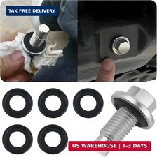 M12 1.75 Oil Drain Plug with 5PCS Oil Drain Plug Gasket OEM EJ7Z-6730-A,Iron Zin