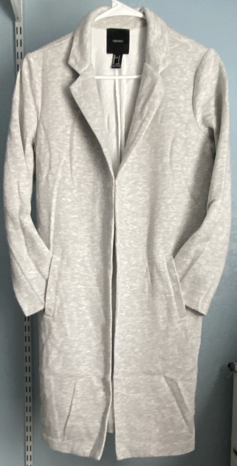 Forever 21 Women's Gray Collared Pocket Open Long Sleeve Jacket Size S