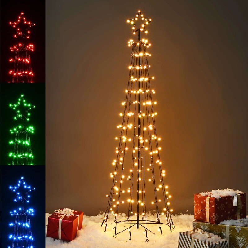 5Ft 240 LED Cone Christmas Tree with Light 26Modes Bluetooth APP Control Décor