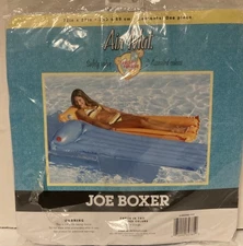 Vintage Kmart Joe Boxer Air Mat Pool Raft Float Lounge Blue  NIP 2005 72” X 27”