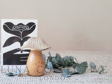 SILVER CAP MUSHROOM Wooden Ornimemt Gift Set For Foragers Nature Lovers Unique 