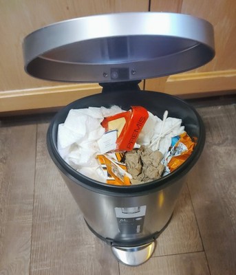 Stainless Steel - STASH BOX / SAFE - Bathroom Size Garbage Can Large Hideaway 