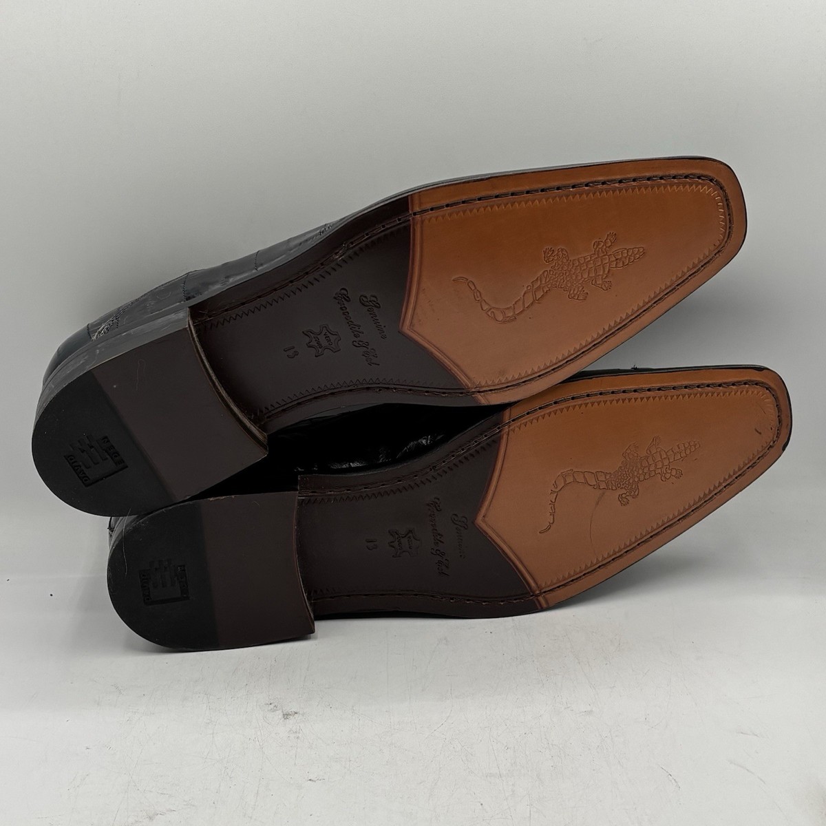 NEW David Eden Mens Crocodile & Eel Leather Dress Shoes Navy  display picture 1