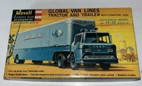Revell T-6018:98 1:87 Scale Global Van Lines Tractor Trailer