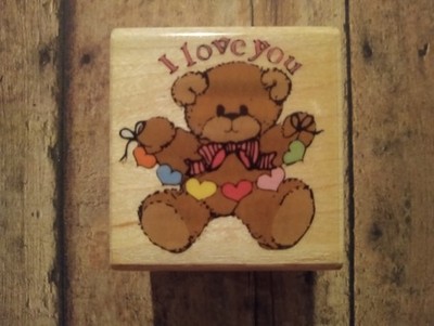 Vintage Lucy & Company Bear Rubber Stamp Vintage Rubber Stampede Heart Bear