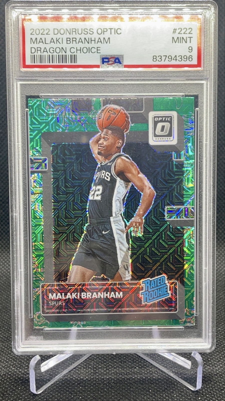 22-23 Panini Donruss Optic Rated Rookie Malaki Branham #222 Choice Dragon Prizm