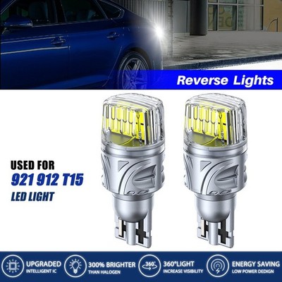 T15 921 912 LED Reverse Backup Light Bulbs W16W 916 6000K Super Bright White EXV