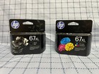 GENUINE HP 67XL Black & 67XL Tri Color ink cartridges New In Retail Box 1/2028