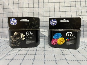 GENUINE HP 67XL Black & 67XL Tri Color ink cartridges New In Retail Box 1/2028