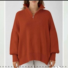 Women's Half Zip Sweatshirts Long Sleeve Pullover Soft Quarter Zipper Hoodies S
