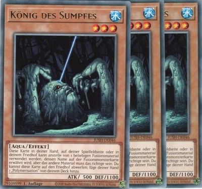 yugioh 3x king of the swamp JUSH-EN046 RARE 1ST EDITION GERMAN
