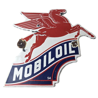 #ad Vintage Mobil Gasoline Sign Pegasus Motor Oil Gas Pump Porcelain Sign $110.47