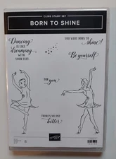 Stampin' Up BORN TO SHINE Cling Stamp Set BALLERINA DANCING Pre-owned