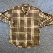 Vintage Burberry London Button Down Long Sleeve Men  s Medium Brown Plaid