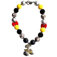 Bubblegum WALLE-E Pendant Necklace KIDS SIZE 17" for kids 3 yrs old