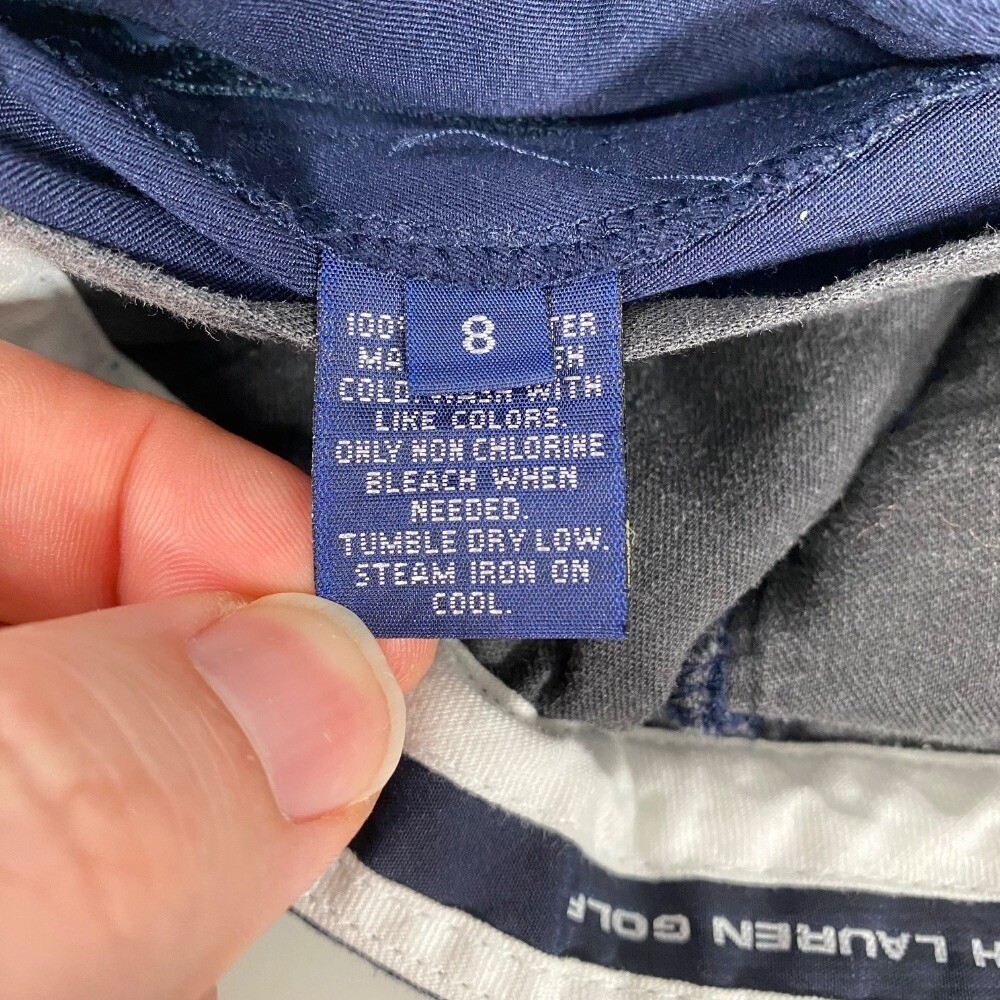 Ralph Lauren Golf Womens 90s 5" Inseam Chino Shorts sz 8 Blue Midrise Preppy Mom thumbnail 6