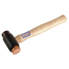 Image of Sealey Premier Copper/Rawhide Faced Hammer with Hickory Shaft 2.25lb CRF25