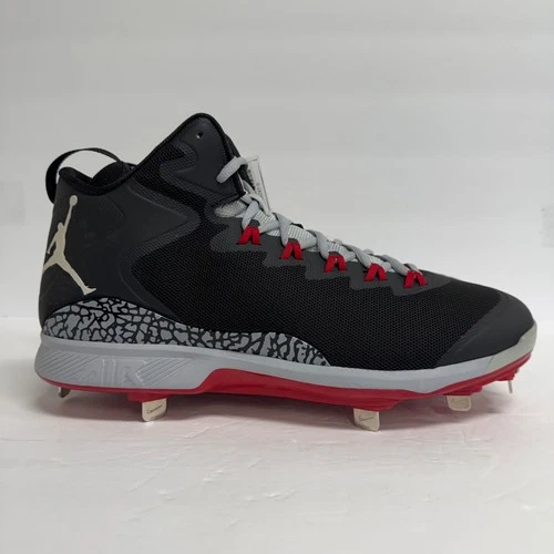 JORDAN SUPER.FLY 3 - SIZE 11 METAL CLEAT BLACK/GREY PROMO SAMPLE GIO GONZALEZ PE