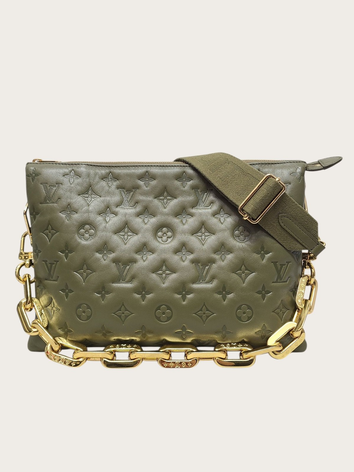 Louis Vuitton Khaki Monogram Coussin Chain Shoulder Bag 145965947 [U]