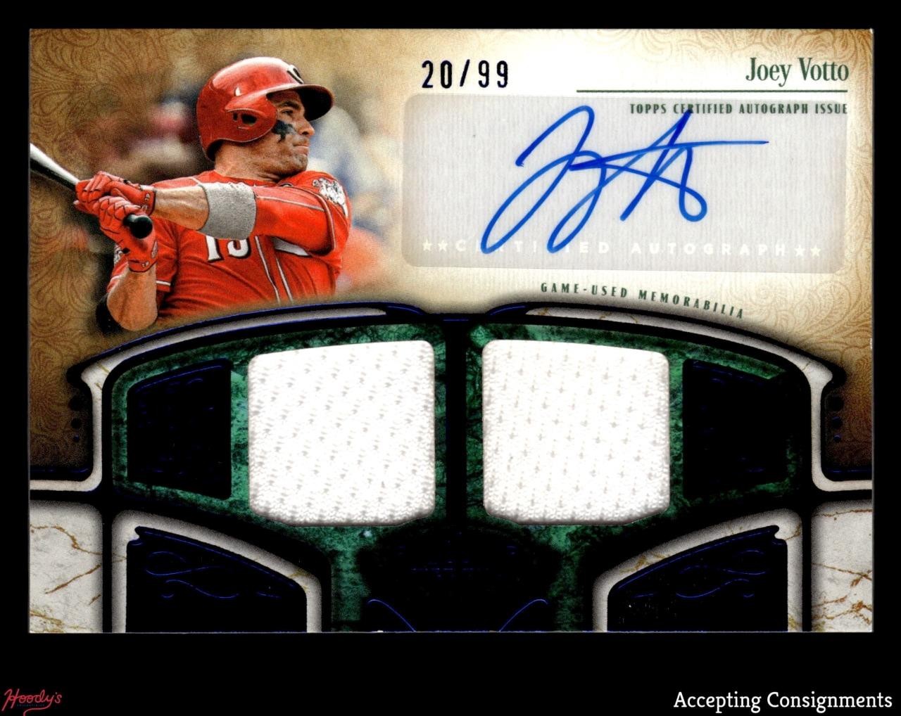 2026 Topps Tier One Autograph Relics Dual Joey Votto GAME USED JERSEY AUTO 20/99